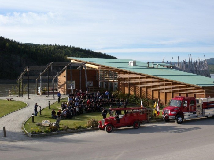 The 1927 International and one of it's successors at the opening ceremonies of the 2012 Association of Yukon Fire Chiefs conference, held in Dawson City